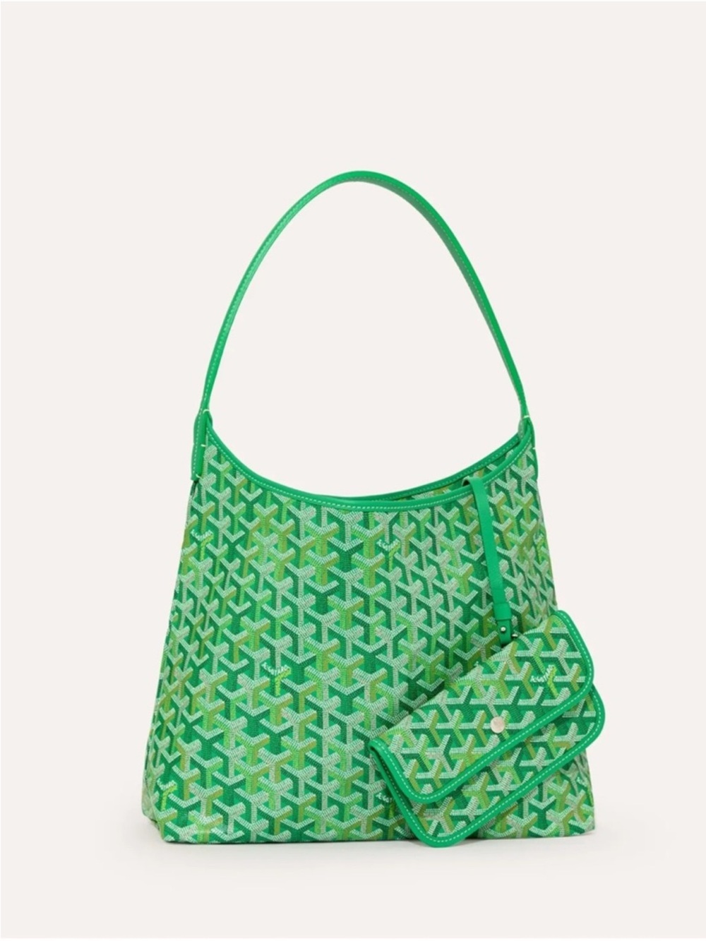 RARE SOLD OUT NWT Goyard Meadow Green Hobo Bag with Matching Pouch